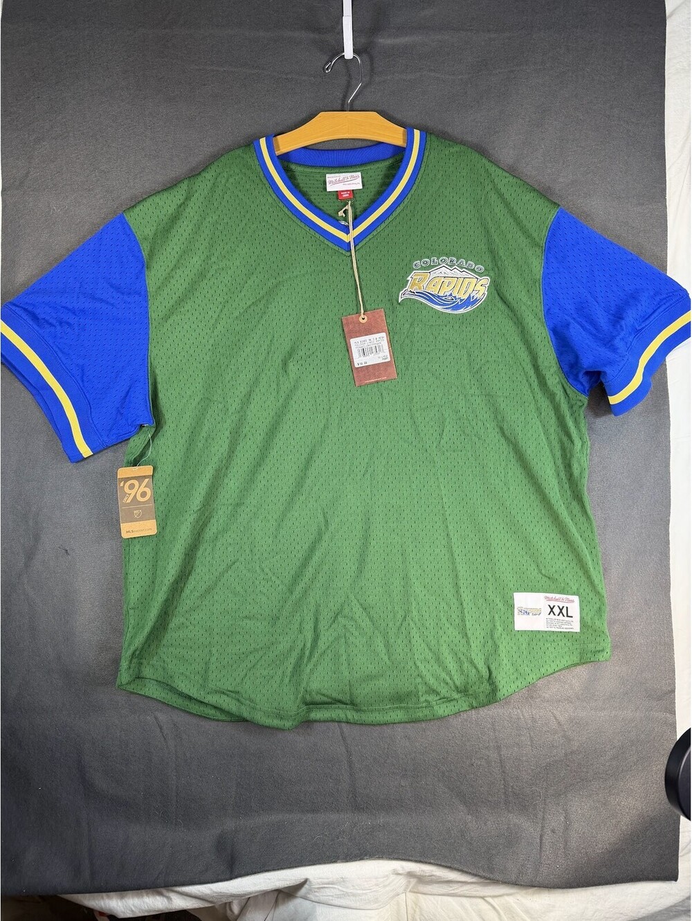 Mitchell Ness Colorado Rapids MLS Since 96 Mesh Jersey Mens XXL Green Blue NWT